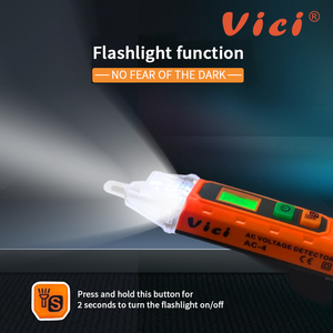 ไฟฉาย LED แสดงสัญญาณ LCD vicimeter ไฟฉายสัญญาณเตือนเครื่องตรวจจับแรงดันไฟฟ้ากระแสสลับปากกา12V-1000V <span class=keywords><strong>Live</strong></span>/Neutral line <span class=keywords><strong>Tester</strong></span> - Product Image 5