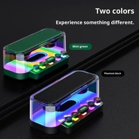 JEDEL Enceinte sans fil transfrontalière Z6 transparente Mecha à double haut-parleur avec bouton, subwoofer, éclairage LED RGB, étanche IPX4, USB/Batterie