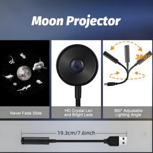 Lampe LED USB haute définition <span class=keywords><strong>360</strong></span> degrés réglable lune océan vie étoile <span class=keywords><strong>galaxie</strong></span> <span class=keywords><strong>projecteur</strong></span> veilleuse pour chambre bricolage haute - Product Image 3