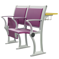 Chaise d'auditorium moderne à mécanisme à ressort, chaise pliante fixe, chaises d'église avec table d'écriture