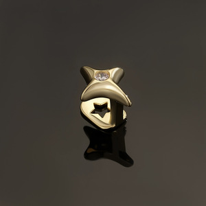 Grillz en forme d'étoile or et argent avec sertissage zircon pour fête, accessoires dentaires unisexes - Product Image 4