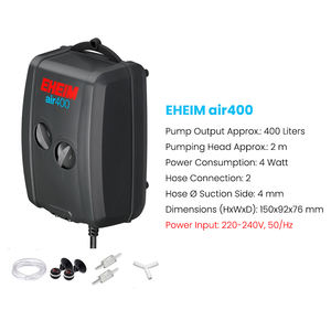 Eheim airflow אוויר מתכווננת מים מתוקים מים מים מיכל מים משאבת אוויר אוויר 100/200/400 עם חברת תעופה מפזרת אבן אוויר - Product Image 6