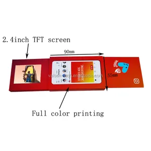 Pantalla lcd de 2,4 pulgadas, tarjeta de visita extraíble para publicidad