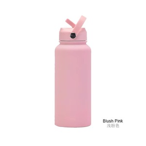 Wholesale Wide Mouth Stainless Steel Insulated Water <b>Bottle</b> with Handle Double Wall Vacuum Sports Straw Cup Custom Logo - Product Image 2