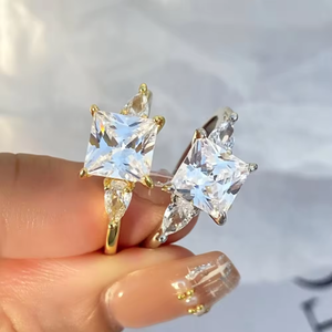 Bague de mariage en zircone cubique Fashion3A plaquée or 18 carats pour femme, vente en gros - Product Image 1