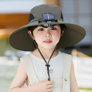 Chapeau de pêcheur pour enfants avec protection <span class=keywords><strong>solaire</strong></span> UV, ventilateur <span class=keywords><strong>solaire</strong></span> à faible consommation d'énergie, couleur personnalisée - Product Image 3