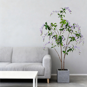 Arbre artificiel de jasmin pleureur Dream Castle, 100cm-200cm, décoration intérieure, fleurs en soie PU, style bonsaï, plante d'intérieur - Product Image 3