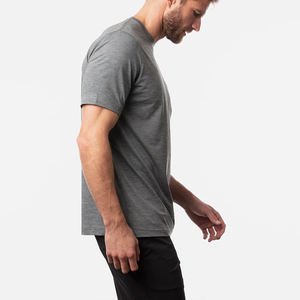 Logo personnalisé col rond vierge surdimensionné grand sec Fit Gym solide plaine t-shirt pour les hommes - Product Image 2