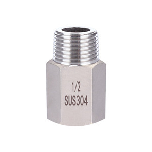 Conector de Tubería de Acero Inoxidable de 1/2 Pulgada con Rosca Interna a Externa SUS304, Conector de Tubería de Agua sin Costuras - Product Image 1