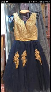 Robes de <span class=keywords><strong>demoiselle</strong></span> <span class=keywords><strong>d</strong></span>'<span class=keywords><strong>honneur</strong></span> africaines <span class=keywords><strong>bleu</strong></span> <span class=keywords><strong>marine</strong></span> à volants superposés en dentelle appliquée, grande taille, pour soirée de mariage, MBLA237 - Product Image 3