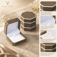 Boîte à bague octogonale de luxe personnalisée, emballage de bijoux haut de gamme pour boîte cadeau de bague de fiançailles ou de mariage avec logo