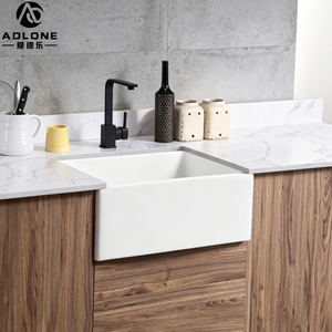 Keramische spoelbak ADLONE 33*20 inch enkele bak keuken keramische witte wastafel spoelbak porselein vierkant met afdruiprek accessoire - Product Image 4