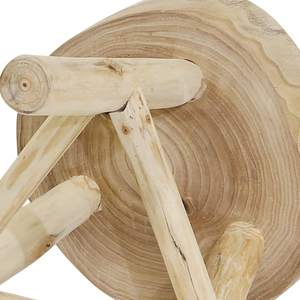 Sgabello Rotondo in Legno, Poggiapiedi Decorativo per Camera da Letto e Soggiorno, Arredo d'Accento - Product Image 6