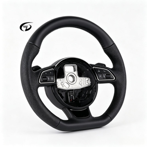 Volante de cuero genuino con base plana mejorado para <span class=keywords><strong>Audi</strong></span> TT, TTS, TTRS, R8 V8 <span class=keywords><strong>V10</strong></span> - Product Image 2