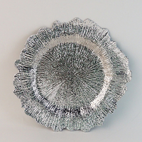 Chargeur de plaque d'or élégant pour dîner sous les décorations d'assiette Plaques de chargeur de récif en plastique