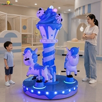 Manège miniature en fibre de verre avec LED pour enfants, idéal pour les opérateurs de parcs d'attractions intérieurs, fournisseur en gros d'équipements