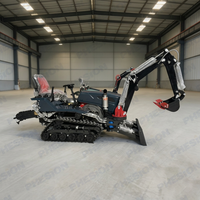 Tractor de orugas premium de 35 HP con accesorio de excavadora, máquina multifuncional para labranza rotativa agrícola