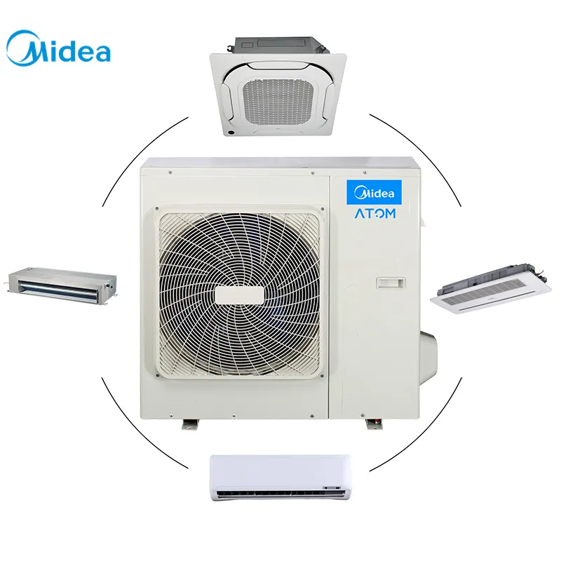 Midea thông minh mini VRF hệ thống sưởi ấm và làm mát 8KW 27kbtu DC Máy nén biến tần 220-240V Điều hòa không khí trung tâm cho biệt thự