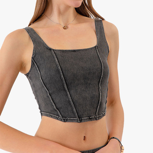 Chaleco Deportivo de Yoga de Mezclilla de Nuevo Estilo para Mujer, Top Deportivo con Espalda en Forma de U, Elástico, Ajustado, de Secado Rápido - Product Image 4