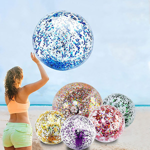 Pelota de playa inflable de arcoíris, juguetes para piscina, adecuados para juegos acuáticos de verano y suministros para fiestas de cumpleaños infantiles - Product Image 3