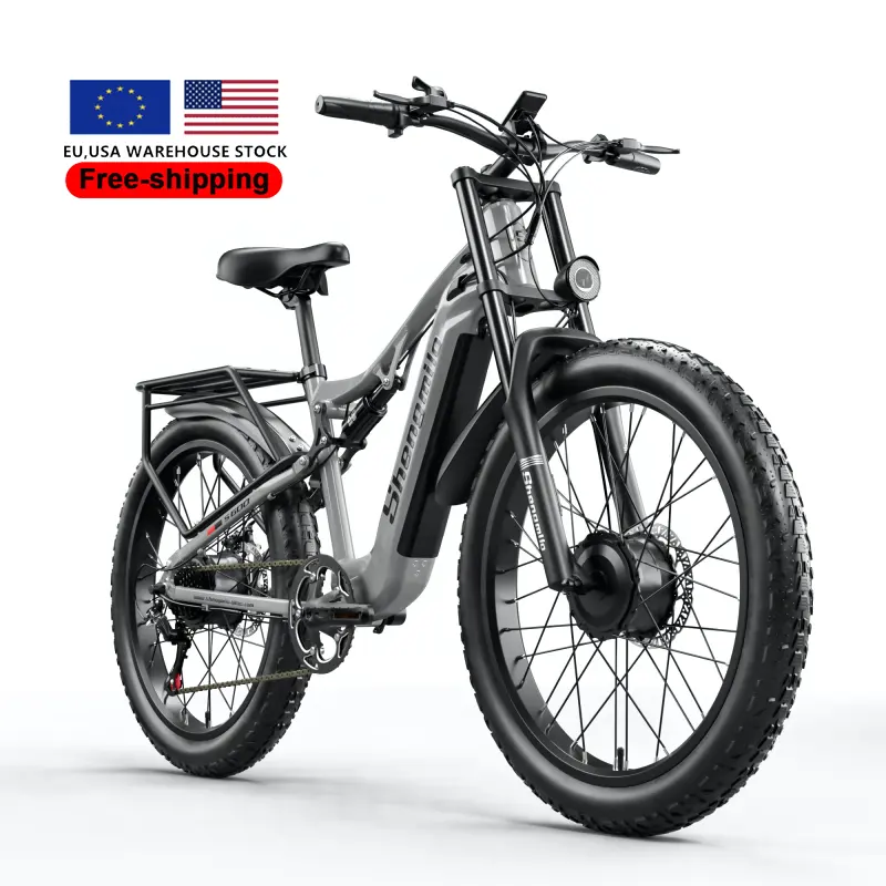 EU USA送料無料eバイク26インチファットタイヤ48V17.5Ahバッテリー2000WデュアルモーターShengmiloS600電動自転車