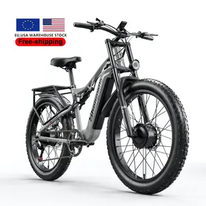 UE EE. UU. Envío gratis bicicleta eléctrica 26 pulgadas neumático grueso 48V 17.5Ah Batería 2000W motor dual Shengmilo S600 bicicleta eléctrica