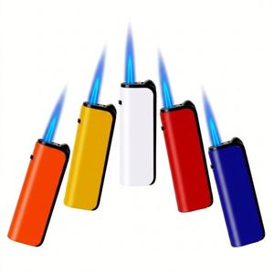 Briquet à gaz à flamme jet mince en métal coupe-vent pour fumer, activités de plein air, camping, barbecue, cigarettes, personnalisation OEM - Product Image 6