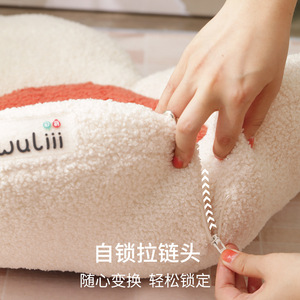 Coussin rond pour chat en fibre de polyester, utilisable en hiver, printemps et automne, lavable à la main, avec fermeture éclair, pour le sommeil du chat. - Product Image 3