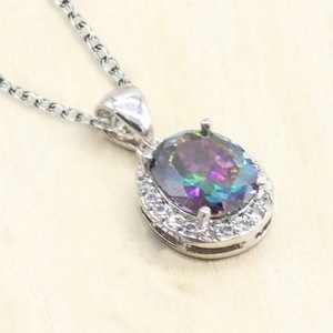 Collana con Ciondolo a Forma di Uovo Ovale per Donne, Catena Colorata a O, Gioielli alla Moda - Product Image 3