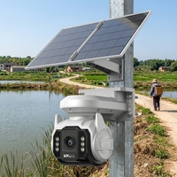 Caméra de sécurité solaire 4G OEM, dôme AOV extérieur, audio bidirectionnel, vision nocturne, conception à 6 lampes, capteur CMOS, IP66, 4MP, WiFi, Cloud, carte