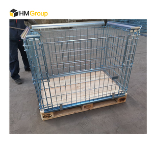 Euro Pallet Kích thước gấp có thể tháo rời lưu trữ thép kim loại Pallet lồng - Product Image 3