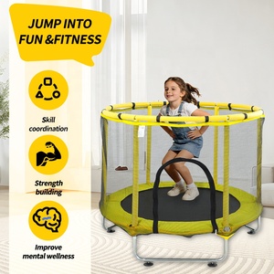 Trampolino per Bambini da Interno 60 Pollici, Materiali PP PVC, Sicurezza Morbida, <span class=keywords><strong>Gambe</strong></span> di Supporto <span class=keywords><strong>a</strong></span> U Anti-Ribaltamento, Corrimano Antiscivolo per Ragazzi e <span class=keywords><strong>Ragazze</strong></span> - Product Image 4