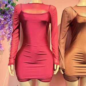 <span class=keywords><strong>2026</strong></span> Sexy Reißverschluss-Mesh-Jumpsuit & Reflektierendes Slip-Kleid Zweiteiliges Set - Abnehmbares Club-Outfit - Product Image 2