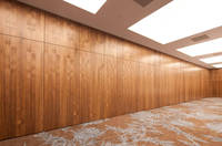 Movable Solid Wooden Soundproof Laminated Door Foldable Sliding Wall Partition for Office/Hotel