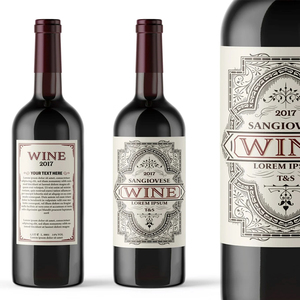Nhãn rượu vang cổ điển nhãn bao bì thanh lịch cho rượu vang cao cấp và đồ uống có cồn - Product Image 1