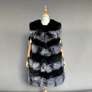 Wholesale Real Fox Fur <strong>Gilet</strong> <strong>Plus</strong> <strong>Size</strong> Women Silver Fox Fur Vest Coat Winter Warm Luxury Fluffy Vest Long <strong>Lady</strong> - Product Image 1