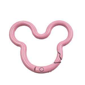 Llavero de aleación de zinc con diseño de Mickey pintado con spray, colorido, con cierre de resorte, arcoíris, accesorio de joyería DIY - Product Image 3