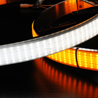 Feux de roue LED bicolores ambre et blanc 2-en-1 à 6 rangées avec fonction Switchback IP68 pour feux de jour (DRL) et clignotants de voiture
