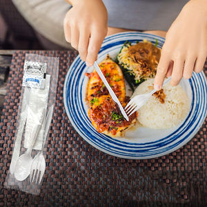 Comida para llevar Utensilios desechables Cuchara de plástico Tenedor Cuchillo Juego de cubiertos - Product Image 6