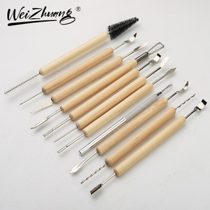 Bộ 11 món thủ công dầu đất sét điêu khắc dao gốm mềm dụng Cụ Chạm Khắc bao gồm 12 màu <span class=keywords><strong>plasticine</strong></span> - Product Image 4