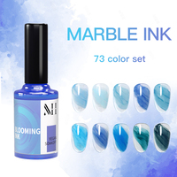 MH aquarelle floraison encre liquide alcool marbre encre vernis à ongles blanc noir rose air sec dégradé fumée vernis à ongles