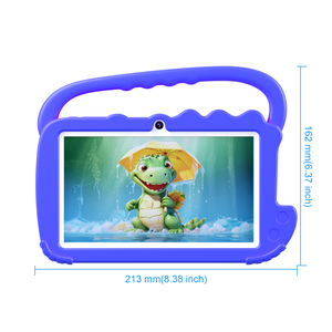 7-inch trẻ em Tablet PC silicon trường hợp thiết kế di động 2 + 32GB Android 12 Quad Core giáo dục trẻ em phim hoạt hình Hình ảnh máy tính bảng - Product Image 2