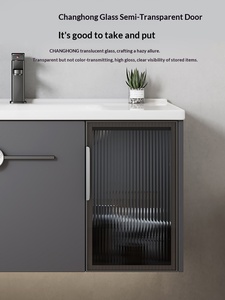 Mueble de <span class=keywords><strong>Baño</strong></span> Moderno Impermeable con Acabado Lacado LED y Espejo, Gabinete de Aluminio con Lavabo de Cerámica, <span class=keywords><strong>Diseño</strong></span> de Montaje en Pared <span class=keywords><strong>para</strong></span> Uso en Hogar y Hotel - Product Image 4