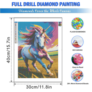 Tùy Chỉnh Sơn Kim Cương Kit Darting Màu Kỳ Lân Đầy Đủ Vòng Khoan Kim Cương Nghệ Thuật Sơn 5D Tự Làm Sơn Kim Cương Thiết Lập - Product Image 2