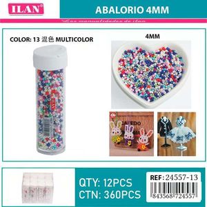 Perline Multicolore Ilan Abalorio 4mm per Artigianato e Creazione di Gioielli - Product Image 3