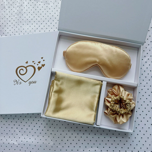 La confezione regalo all'ingrosso di tre pezzi di seta imitata Sade per dormire nell'intestino crasso include la federa maschera per gli occhi per la casa - Product Image 5