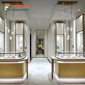 Modern Commercial Retail Jewelry Store Fixtures Metal Frame Boutique Space Showcase Cabinet - Product Image 6