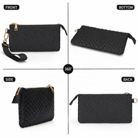 Pochette tendance 2026 en cuir PU tressé à motif écossais, portable, pour femme, avec dragonne, cadeau idéal pour elle