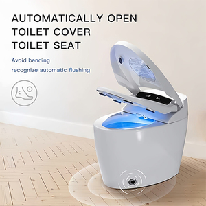 WC intelligent monobloc de haute qualité à prix abordable pour hôtel et maison, avec cuvette allongée, ouverture automatique et chasse d'eau à capteur - Product Image 3