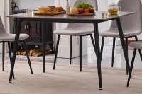 Table basse moderne en pierre frittée, nouveau style, avec pieds en métal noir thermolaqué, pour salon, facile à assembler
